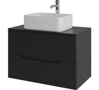 Подвесная тумба с раковиной ORANGE Line 80 см, черный/белый Li-80TubMDF+B02-460W