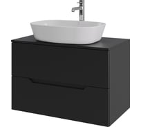 Подвесная тумба с раковиной ORANGE Line 80 см, черный/белый Li-80TubMDF+B08-500W