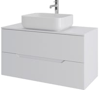 Тумба с раковиной подвесная ORANGE Line 100 см, белый Li-100TuwMDF+B05-500W