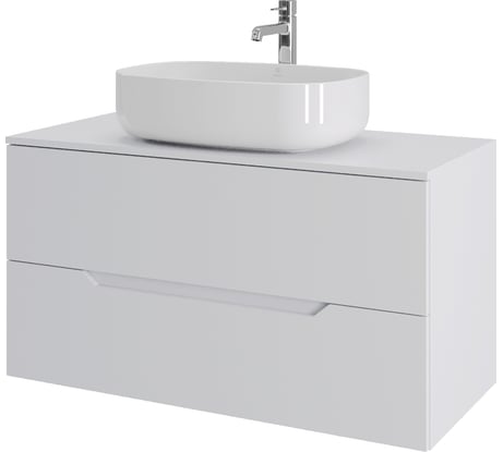 Тумба с раковиной подвесная ORANGE Line 100 см, белый Li-100TuwMDF+B07-540W