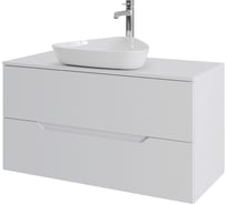 Тумба с раковиной подвесная ORANGE Line 100 см, белый Li-100TuwMDF+B07-500W