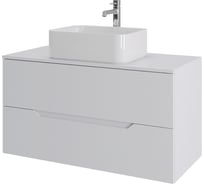 Тумба с раковиной подвесная ORANGE Line 100 см, белый Li-100TuwMDF+B02-460W