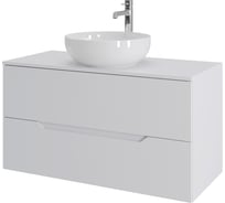 Тумба с раковиной подвесная ORANGE Line 100 см, белый Li-100TuwMDF+B07-420W