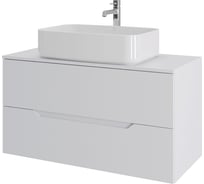 Тумба с раковиной подвесная ORANGE Line 100 см, белый Li-100TuwMDF+B07-600W