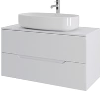 Тумба с раковиной подвесная ORANGE Line 100 см, белый Li-100TuwMDF+B07-675W