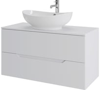 Тумба с раковиной подвесная ORANGE Line 100 см, белый Li-100TuwMDF+B08-585W