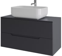 Тумба с раковиной подвесная ORANGE Line 100 см, графит/белый Li-100TugMDF+B03-600W