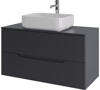 Тумба с раковиной подвесная ORANGE Line 100 см, графит/белый Li-100TugMDF+B05-500W