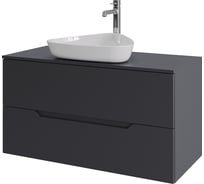 Тумба с раковиной подвесная ORANGE Line 100 см графит/белый Li-100TugMDF+B07-500W