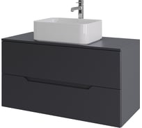 Тумба с раковиной подвесная ORANGE Line 100 см, графит/белый Li-100TugMDF+B02-460W