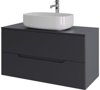 Тумба с раковиной подвесная ORANGE Line 100 см, графит/белый Li-100TugMDF+B07-540W