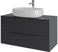 Тумба с раковиной подвесная ORANGE Line 100 см, графит/белый Li-100TugMDF+B04-600W