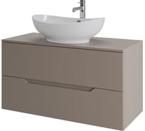 Тумба с раковиной подвесная ORANGE Line 100 см, латте/белый Li-100TuLMDF+B08-585W