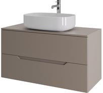 Тумба с раковиной подвесная ORANGE Line 100 см, латте/белый Li-100TuLMDF+B07-540W