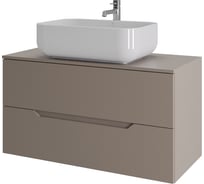 Тумба с раковиной подвесная ORANGE Line 100 см, латте/белый Li-100TuLMDF+B03-600W