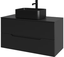 Подвесная тумба с раковиной ORANGE Line 100 см, черный Li-100TubMDF+B02-460MB