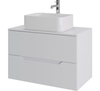 Подвесная тумба с раковиной ORANGE Line 80 см, белый Li-80TuwMDF+B02-460W