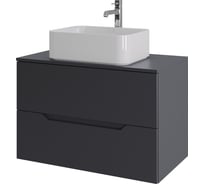 Подвесная тумба с раковиной ORANGE Line 80 см, графит/белый Li-80TugMDF+B02-460W