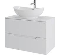 Подвесная тумба с раковиной ORANGE Line 80 см, белый Li-80TuwMDF+B08-585W