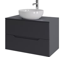 Подвесная тумба с раковиной ORANGE Line 80 см, графит/белый Li-80TugMDF+B07-420W