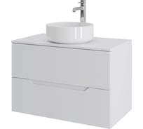 Подвесная тумба с раковиной ORANGE Line 80 см, белый Li-80TuwMDF+B09-360W