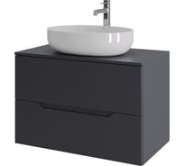 Подвесная тумба с раковиной ORANGE Line 80 см, графит/белый Li-80TugMDF+B05-520W