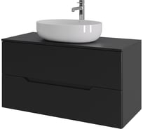 Подвесная тумба с раковиной ORANGE Line 100 см, черный/белый Li-100TubMDF+B05-520W