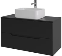 Подвесная тумба с раковиной ORANGE Line 100 см, черный/белый Li-100TubMDF+B02-460W