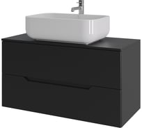 Подвесная тумба с раковиной ORANGE Line 100 см, черный/белый Li-100TubMDF+B03-600W