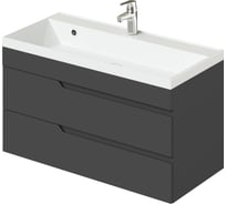 Подвесная тумба с раковиной ИТАНА Sky 100 998x451x520 графит 4657810335660