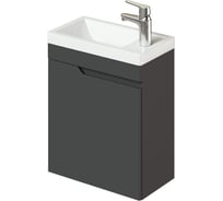 Подвесная тумба с раковиной ИТАНА Sky 45 455x250x570 левая, графит 4657810335332