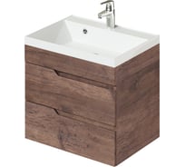 Подвесная тумба с раковиной ИТАНА Sky 60 600x450x560 Акация тёмная 4657810335479