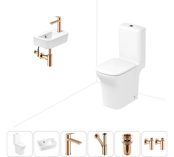 Безободковый напольный унитаз Lavinia Boho Bristol Rimless в комплекте 6 в 1 202008588 1