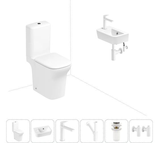 Безободковый напольный унитаз Lavinia Boho Bristol Rimless в комплекте 6 в 1 202008634 1