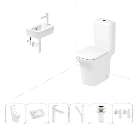 Безободковый напольный унитаз Lavinia Boho Bristol Rimless в комплекте 6 в 1 202008589 1