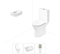 Безободковый напольный унитаз Lavinia Boho Elegant Rimless в комплекте 3 в 1 202008344