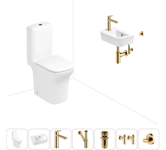 Безободковый напольный унитаз Lavinia Boho Bristol Rimless в комплекте 7 в 1 202008812 1