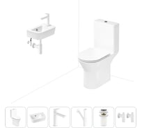 Безободковый напольный унитаз Lavinia Boho Elegant Rimless в комплекте 6 в 1 202008614