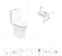 Безободковый напольный унитаз Lavinia Boho Elegant Rimless в комплекте 7 в 1 202008839