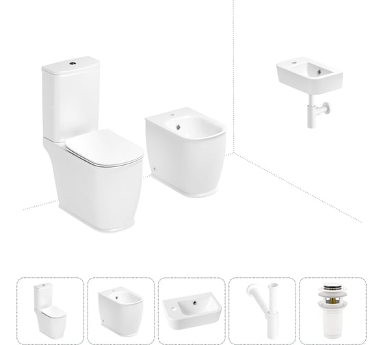 Унитаз-компакт Lavinia Boho Bell Pro в комплекте 5 в 1 для туалета 202008930