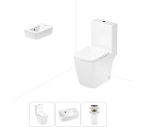 Безободковый напольный унитаз Lavinia Boho Aveo Compacto Rimless в комплекте 3 в 1 202008334