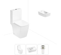 Безободковый напольный унитаз Lavinia Boho Aveo Compacto Rimless в комплекте 3 в 1 202008379