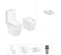 Безободковый напольный унитаз Lavinia Boho Aveo Compacto Rimless в комплекте 4 в 1 202008891