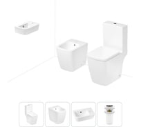 Безободковый напольный унитаз Lavinia Boho Aveo Compacto Rimless в комплекте 4 в 1 202008875