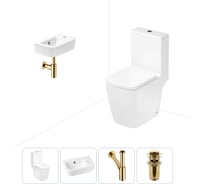 Безободковый напольный унитаз Lavinia Boho Aveo Compacto Rimless в комплекте 4 в 1 202008422