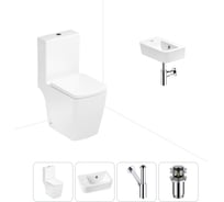 Безободковый напольный унитаз Lavinia Boho Aveo Compacto Rimless в комплекте 4 в 1 202008465
