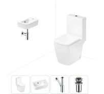 Безободковый напольный унитаз Lavinia Boho Aveo Compacto Rimless в комплекте 4 в 1 202008420