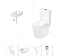 Безободковый напольный унитаз Lavinia Boho Aveo Compacto Rimless в комплекте 4 в 1 202008424