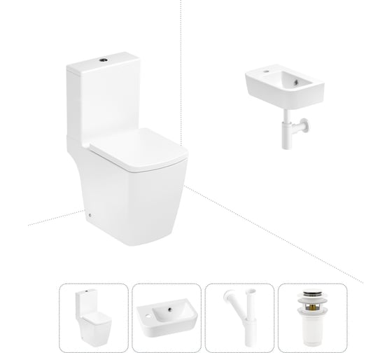 Безободковый напольный унитаз Lavinia Boho Aveo Compacto Rimless в комплекте 4 в 1 202008469 1