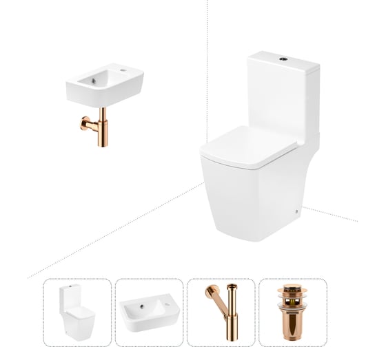 Безободковый напольный унитаз Lavinia Boho Aveo Compacto Rimless в комплекте 4 в 1 202008423 1